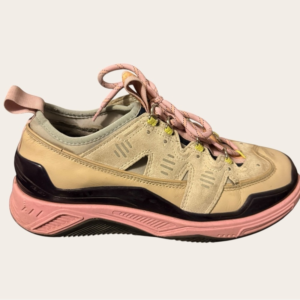 KENZO Women's Pastel Green and Pink Chunky Low-Top Sneakers - Picture 9 of 11